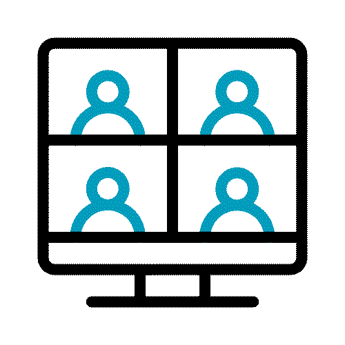 Monitor with users GIF icon