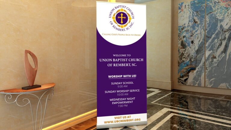 Union Baptist Church of Rembert, SC - Vertical Banner Design