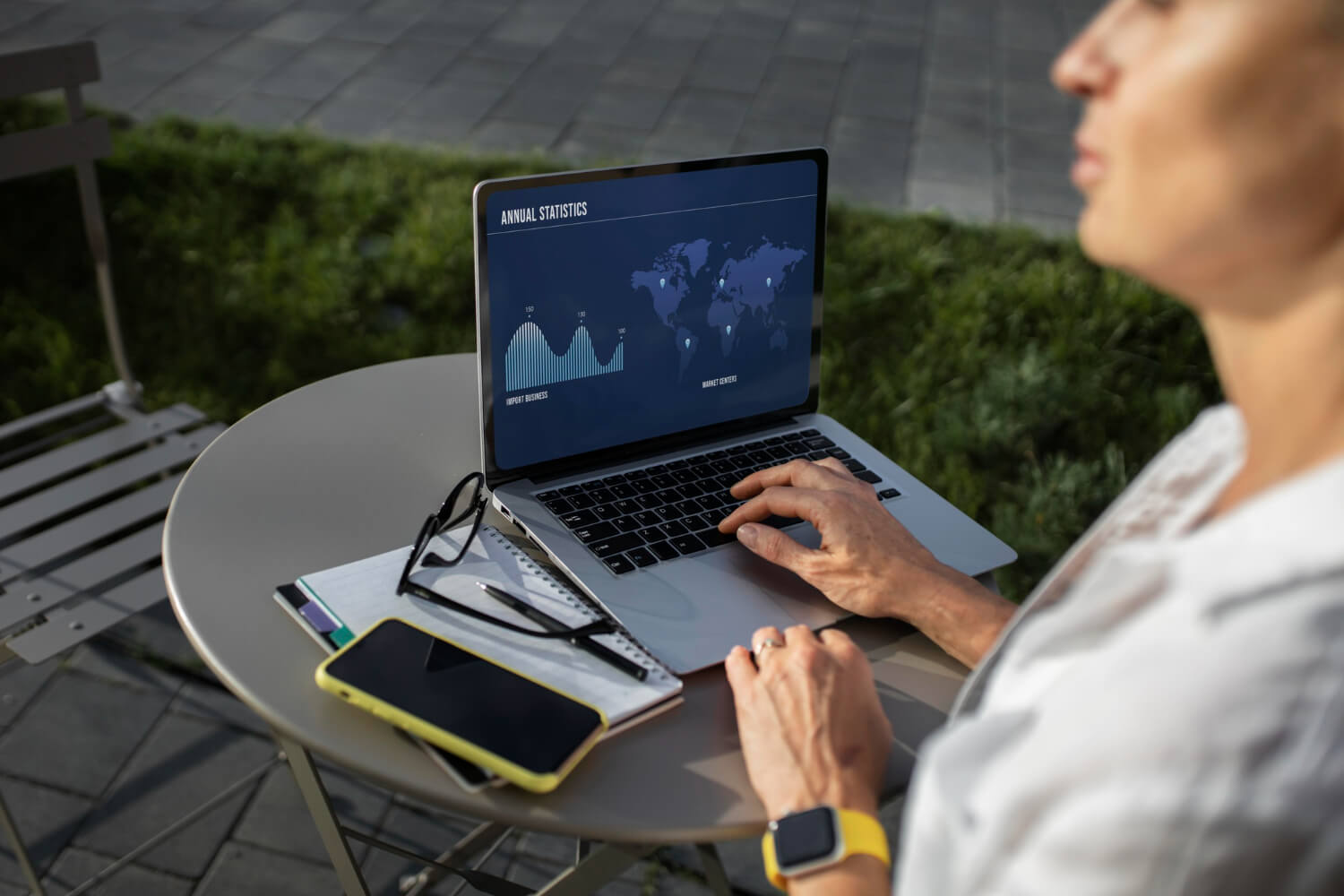 owner looking at statistics of website